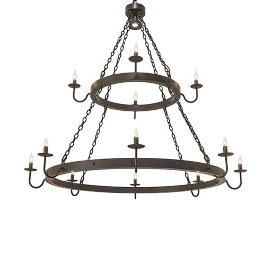 Meyda Tiffany Suffolk 12 Light 60″ Wide Taper Candle Style Chandelier