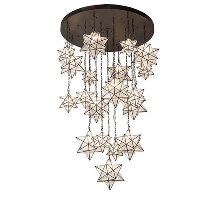 Meyda Tiffany Moravian Star 19 Light 72″ Wide Chandelier