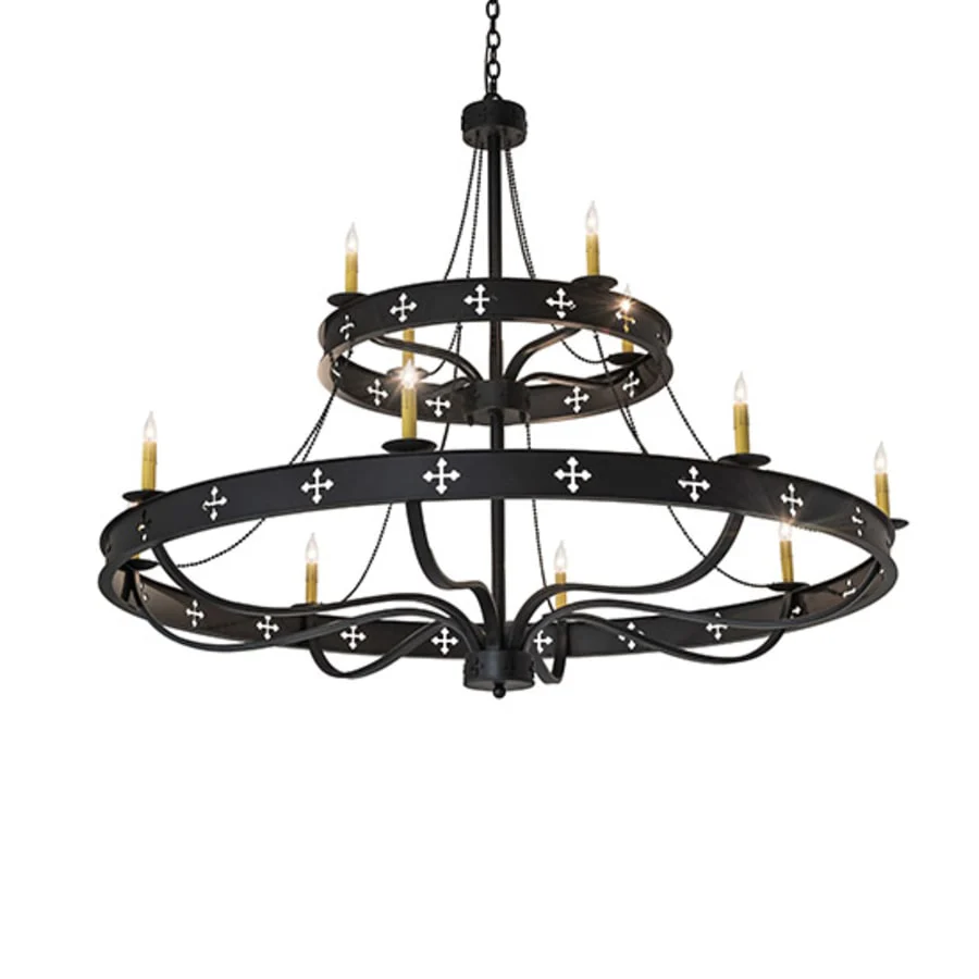 Meyda Tiffany Byzantine 12 Light 60" Wide Taper Candle Style Chandelier - Image 2