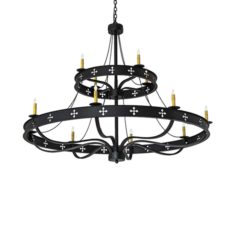 Meyda Tiffany Byzantine 12 Light 60" Wide Taper Candle Style Chandelier - Image 3