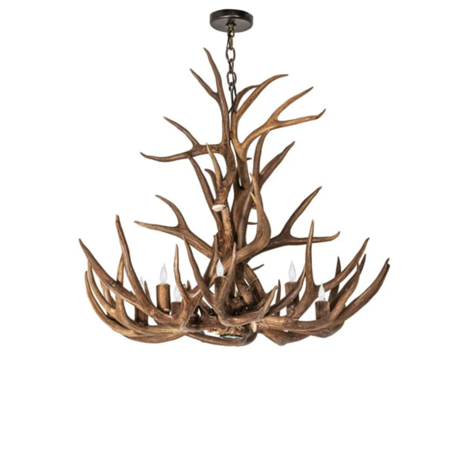 Meyda Tiffany Antlers 8 Light 34" Wide Antler Candle Style Chandelier - Image 3