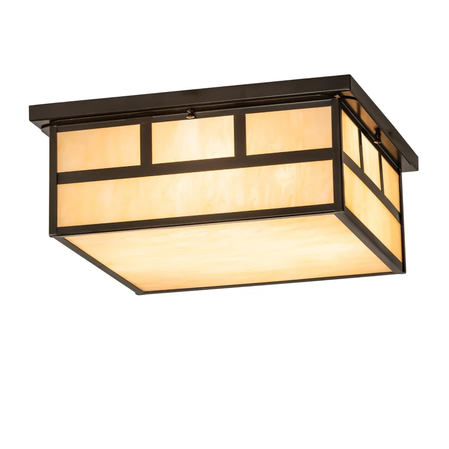 Meyda Tiffany Hyde Park 4 Light 28" Wide Flush Mount Square Ceiling Fixture - Image 1