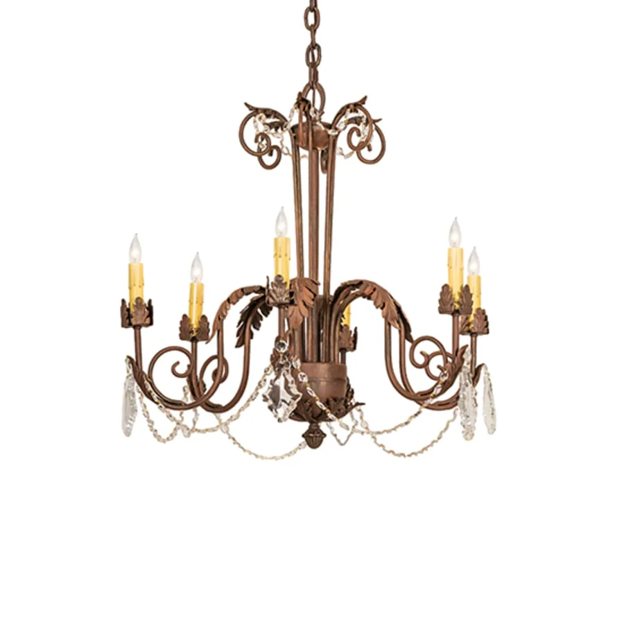 Meyda Tiffany Lindsay 6 Light 26" Wide Crystal Candle Style Chandelier - Image 2
