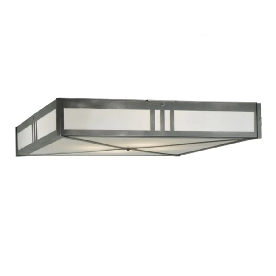 Meyda Tiffany Whitewing 4 Light 36″ Wide Flush Mount Square Ceiling Fixture – Blackened Pewter Finish – Medium Bulb Base