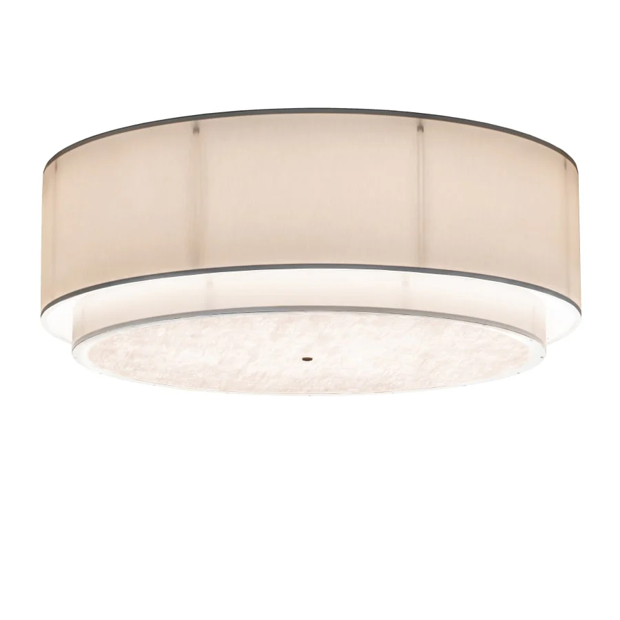 Meyda Tiffany Cilindro 72" Wide LED Flush Mount Drum Ceiling Fixture with Fabric Shade - Image 1