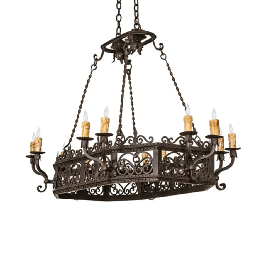 Meyda Tiffany Long Conques 12 Light 50" Wide Taper Candle Style Chandelier - Image 3