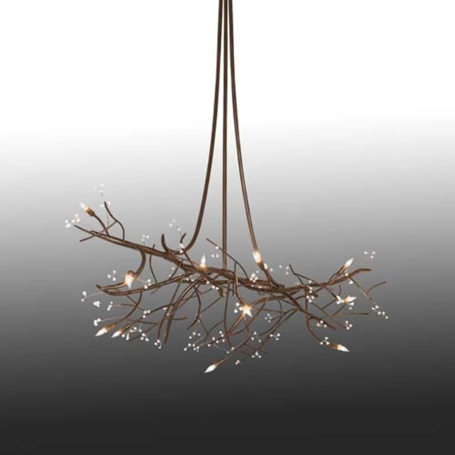 Meyda Tiffany Long Winter Solstice 11 Light 72″ Wide Taper Candle Linear Chandelier