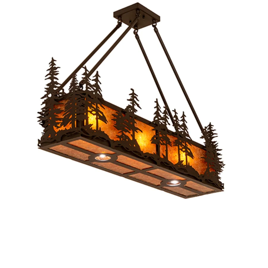 Meyda Tiffany Tall Pines 3 Light 36" Wide Linear Chandelier - Image 1