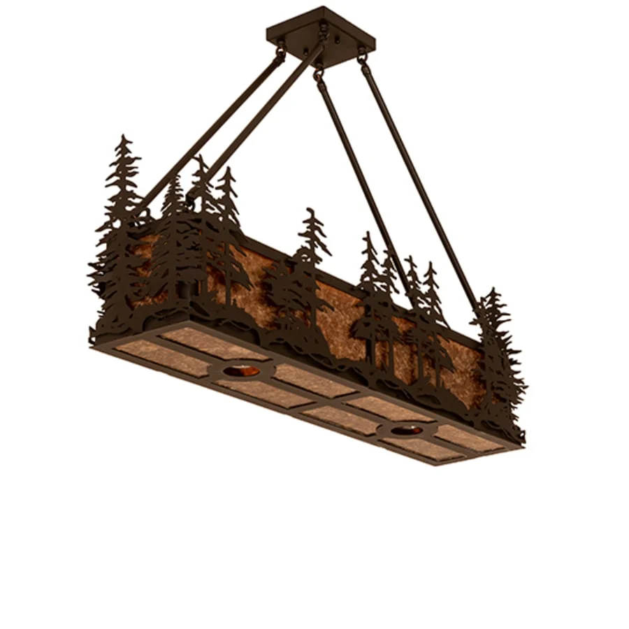Meyda Tiffany Tall Pines 3 Light 36" Wide Linear Chandelier - Image 3