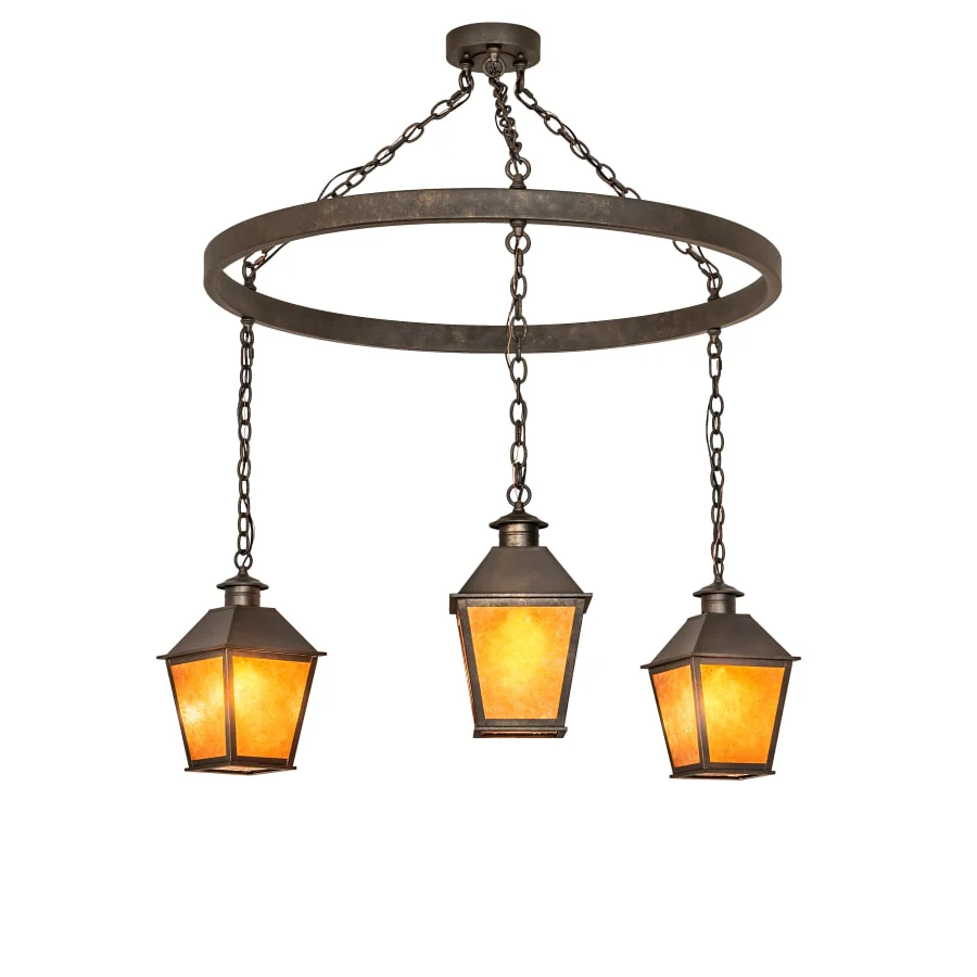 Meyda Tiffany Stafford 3 Light 48" Wide Multi Light Pendant with Amber Mica Shades - Image 2