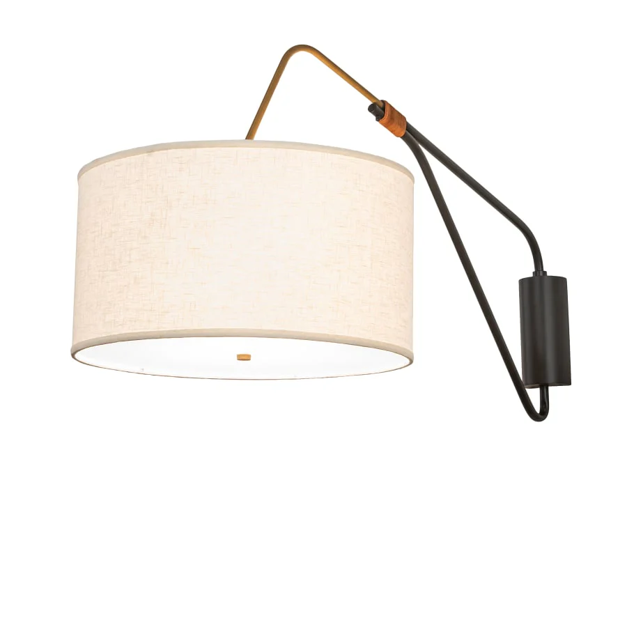 Meyda Tiffany Cilindro 25" Tall Wall Sconce with Linen Shade - Image 1