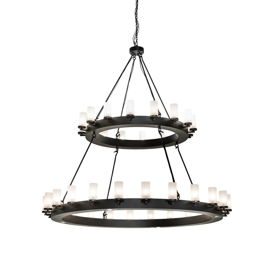 Meyda Tiffany Noziroh 40 Light 72" Wide Pillar Candle Ring Chandelier with Frosted, Seedy Glass Shades - Image 1