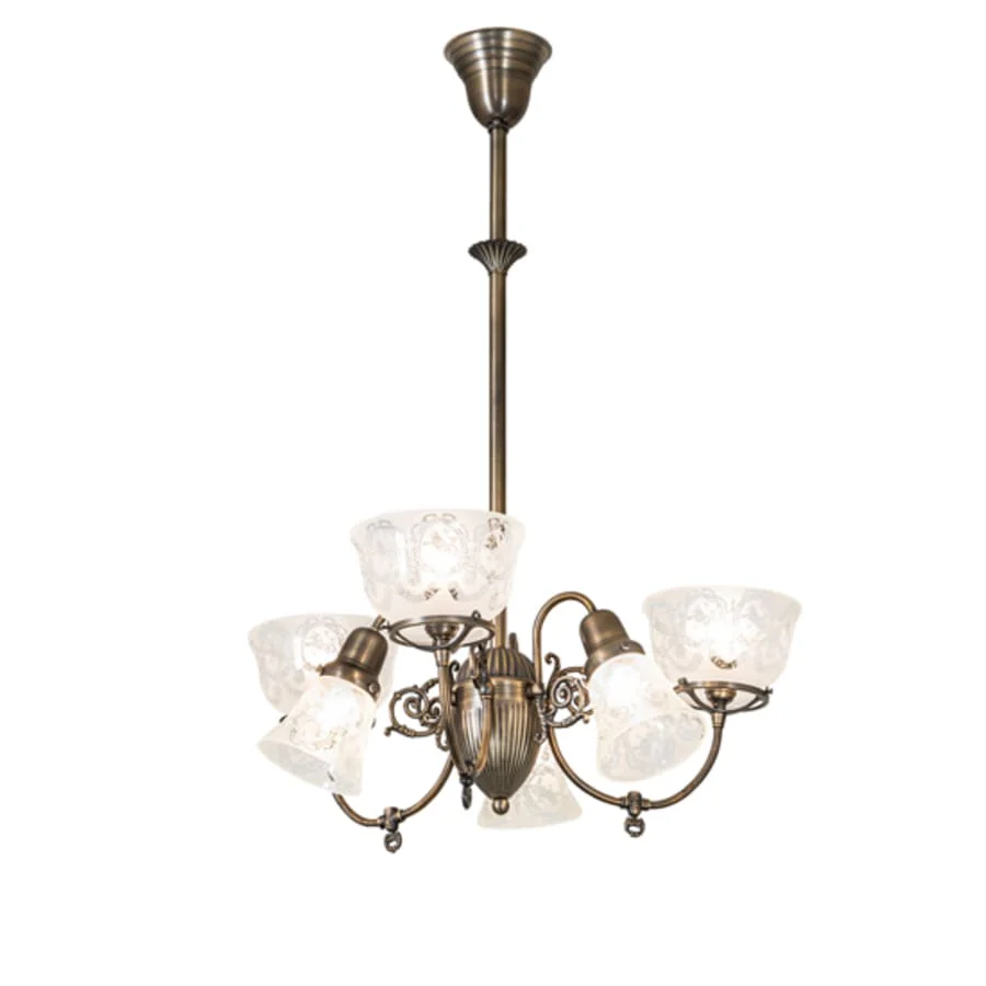 Meyda Tiffany Revival Gas and Electric 6 Light 27" Wide Chandelier - Image 2