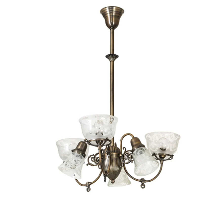 Meyda Tiffany Revival Gas and Electric 6 Light 27" Wide Chandelier - Image 3
