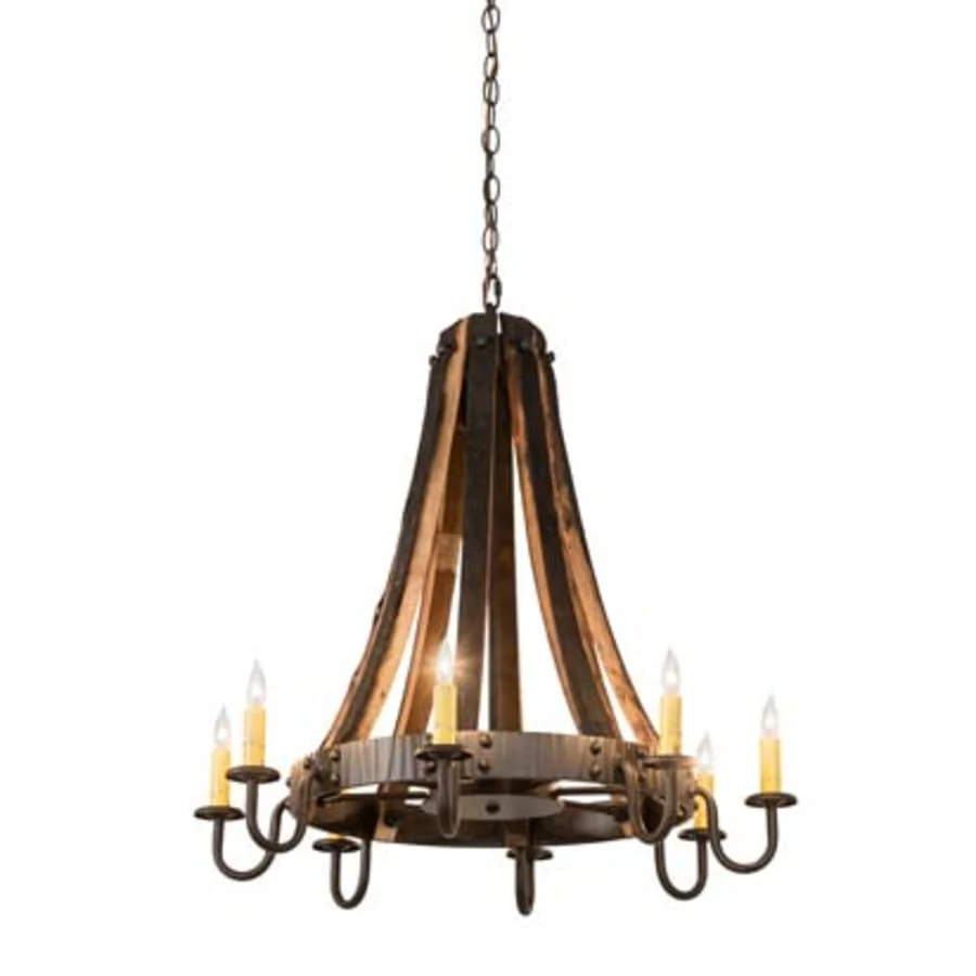 Meyda Tiffany Barrel Stave 8 Light 27" Wide Taper Candle Style Chandelier - Image 1