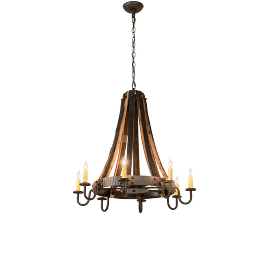 Meyda Tiffany Barrel Stave 8 Light 27" Wide Taper Candle Style Chandelier - Image 2