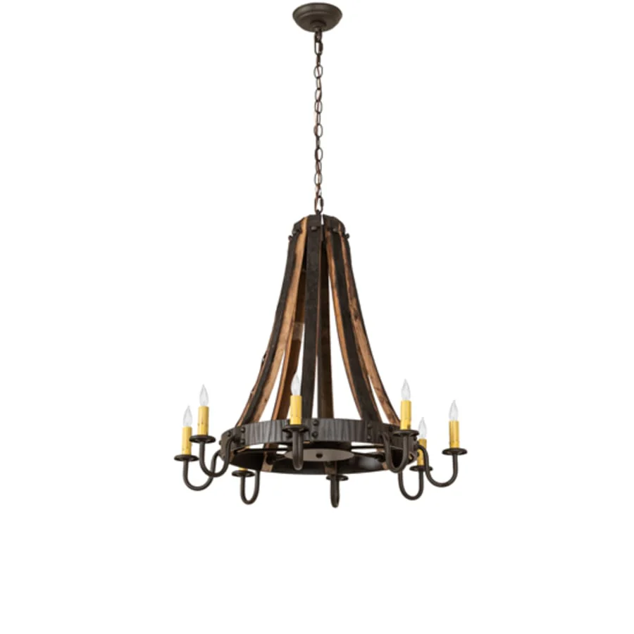 Meyda Tiffany Barrel Stave 8 Light 27" Wide Taper Candle Style Chandelier - Image 3