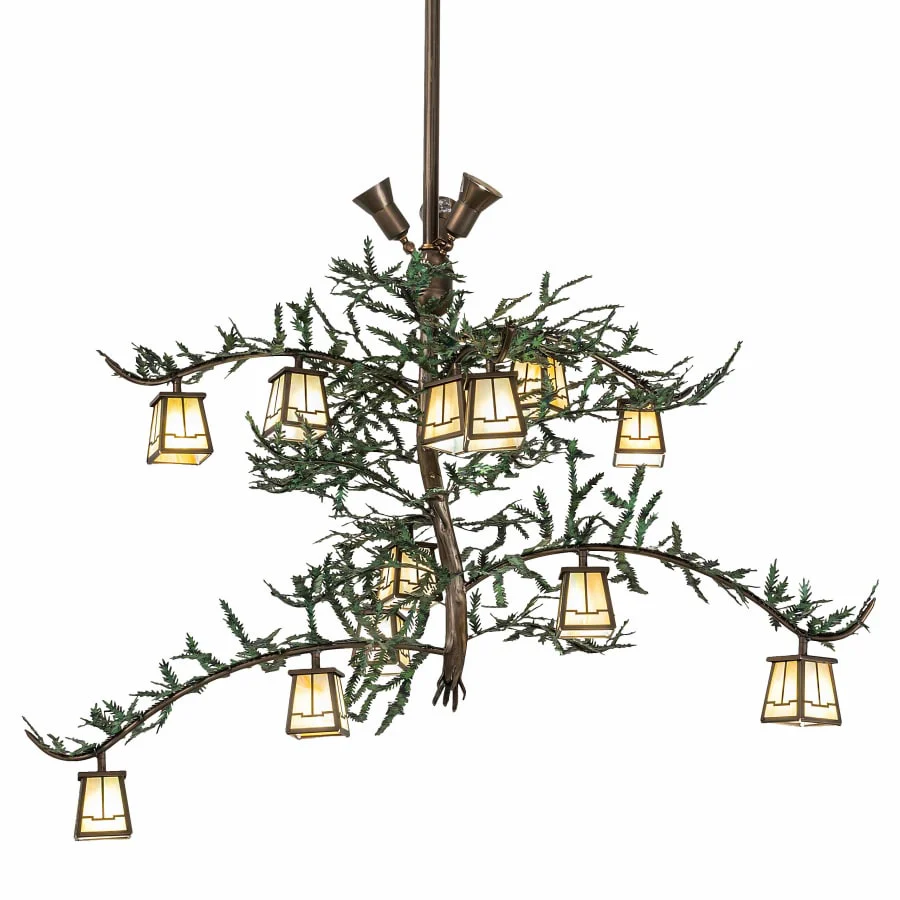 Meyda Tiffany Valley View 12 Light 52" Wide Chandelier with Iridescent Glass Shades - Image 1