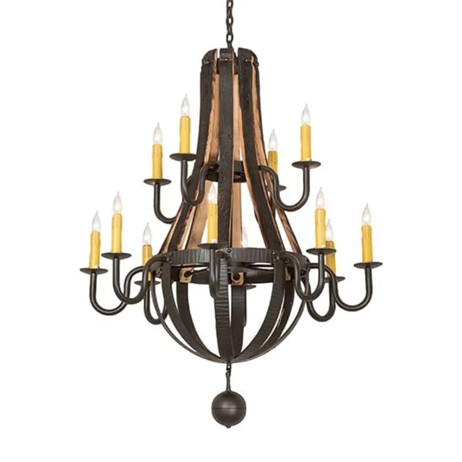 Meyda Tiffany Barrel Stave 12 Light 44" Wide Taper Candle Style Chandelier - Image 1