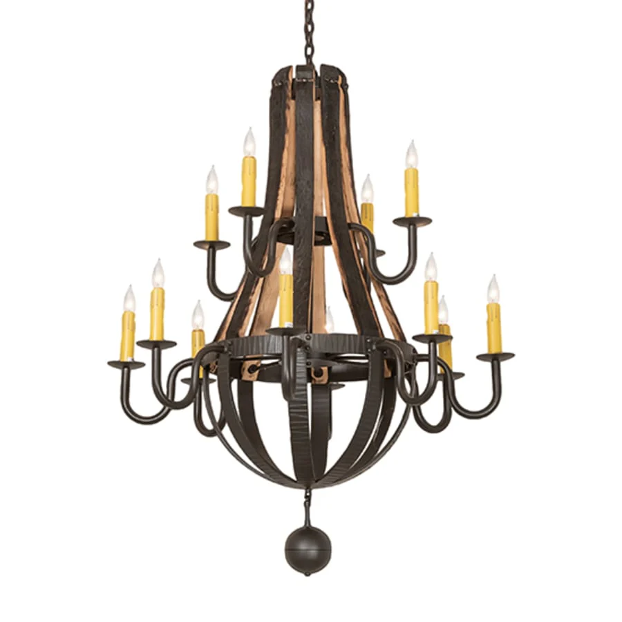 Meyda Tiffany Barrel Stave 12 Light 44" Wide Taper Candle Style Chandelier - Image 2