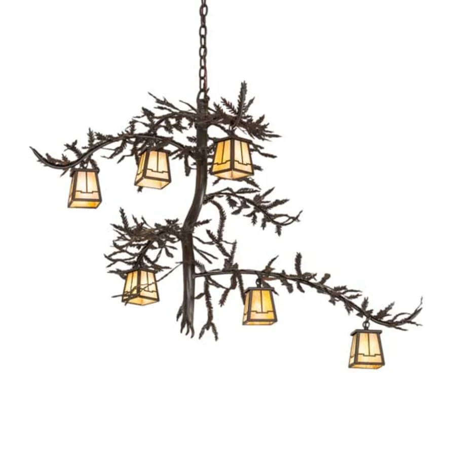 Meyda Tiffany Pine Branch 6 Light 45" Wide Chandelier - Image 1