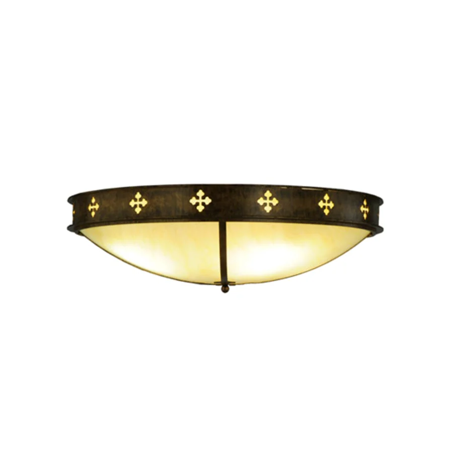 Meyda Tiffany Byzantine 4 Light 36" Wide Flush Mount Bowl Ceiling Fixture - Image 1