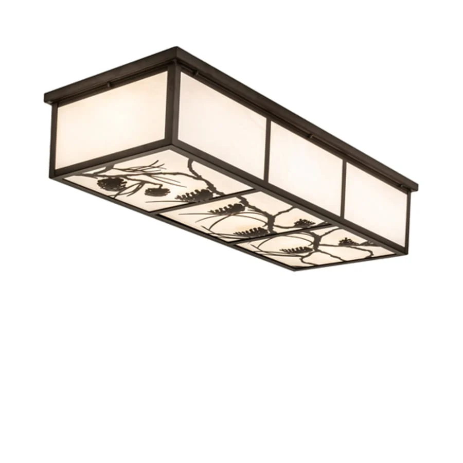 Meyda Tiffany Mountain Pine 6 Light 50″ Wide Flush Mount Ceiling Fixture