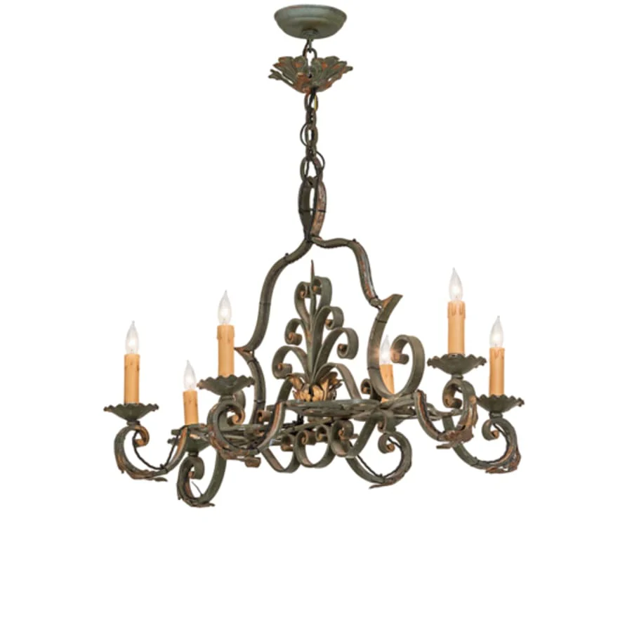 Meyda Tiffany Long Rosalie 6 Light 36" Wide Taper Candle Style Chandelier - Image 2
