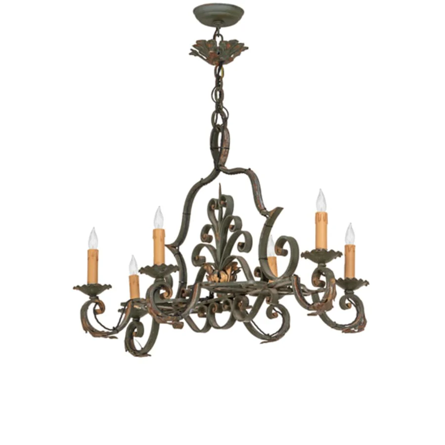 Meyda Tiffany Long Rosalie 6 Light 36" Wide Taper Candle Style Chandelier - Image 3