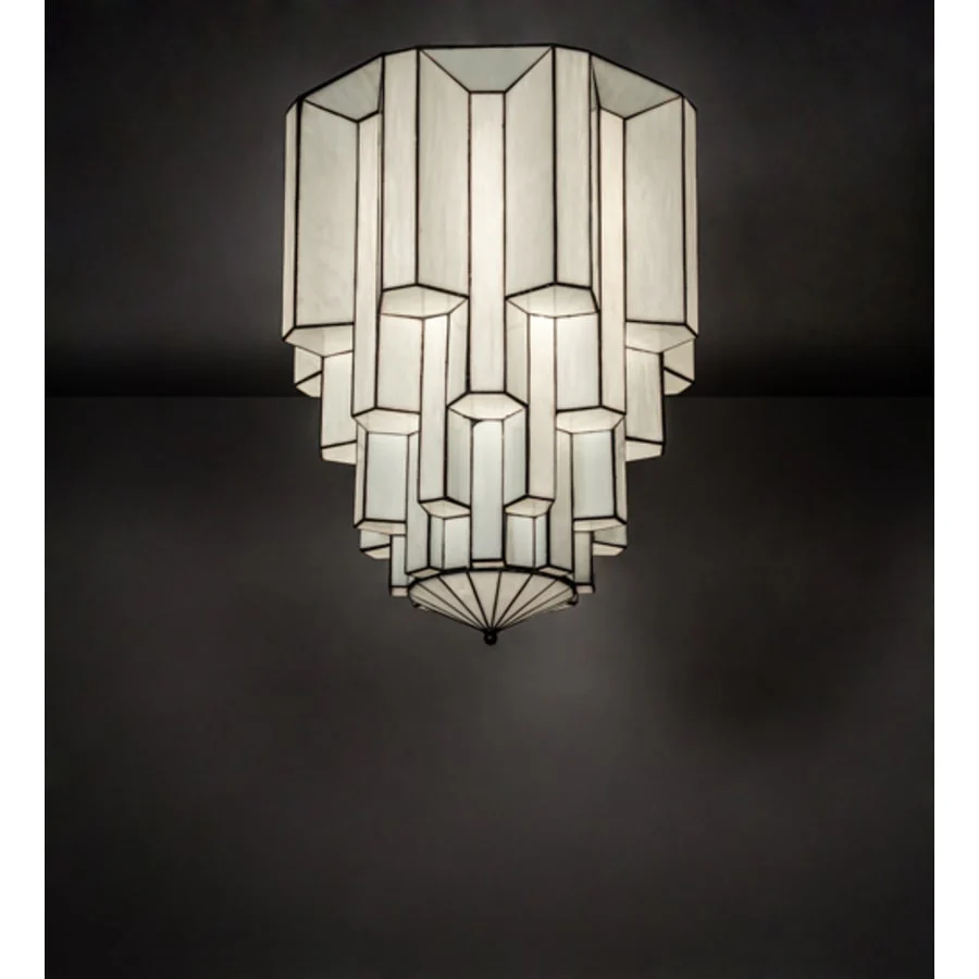 Meyda Tiffany Paramount 24" Wide Flush Mount Waterfall Ceiling Fixture - Antique Iron Gate Finish - Medium Bulb Base - Image 2