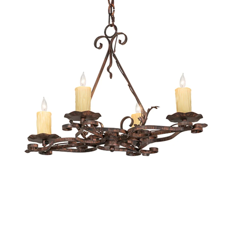 Meyda Tiffany Long Elianna 4 Light 22" Wide Taper Candle Style Chandelier - Image 2