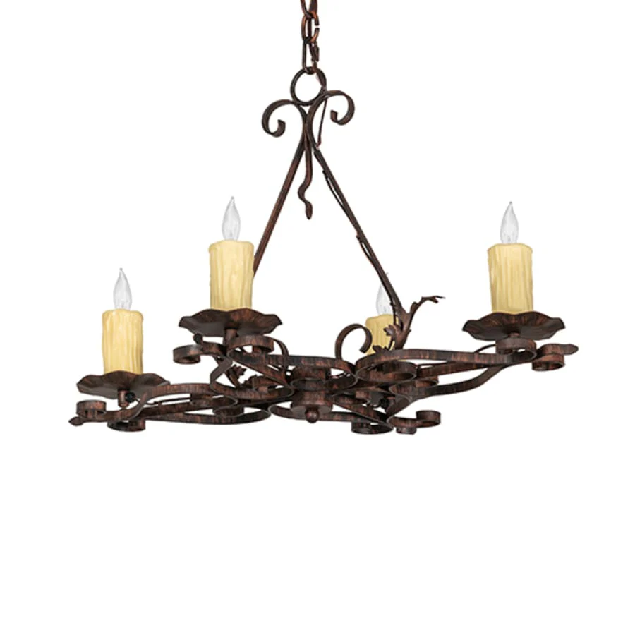 Meyda Tiffany Long Elianna 4 Light 22" Wide Taper Candle Style Chandelier - Image 3