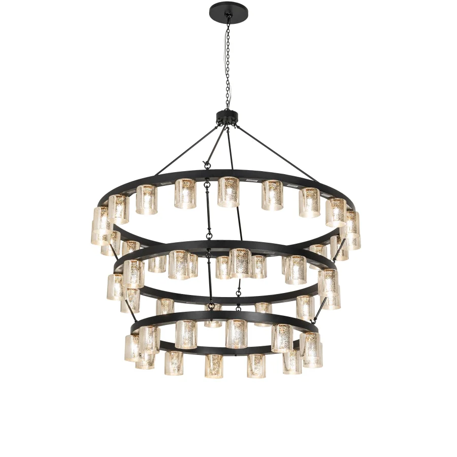 Meyda Tiffany Horizon 44 Light 70" Wide Ring Chandelier with Mercury Glass Shades - Image 2