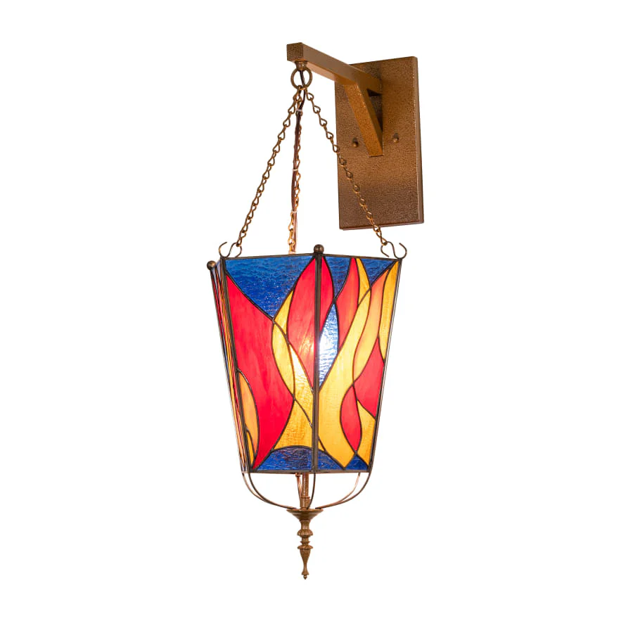 Meyda Tiffany Eternal 30" Tall Wall Sconce with Stained Glass Shade - Image 1