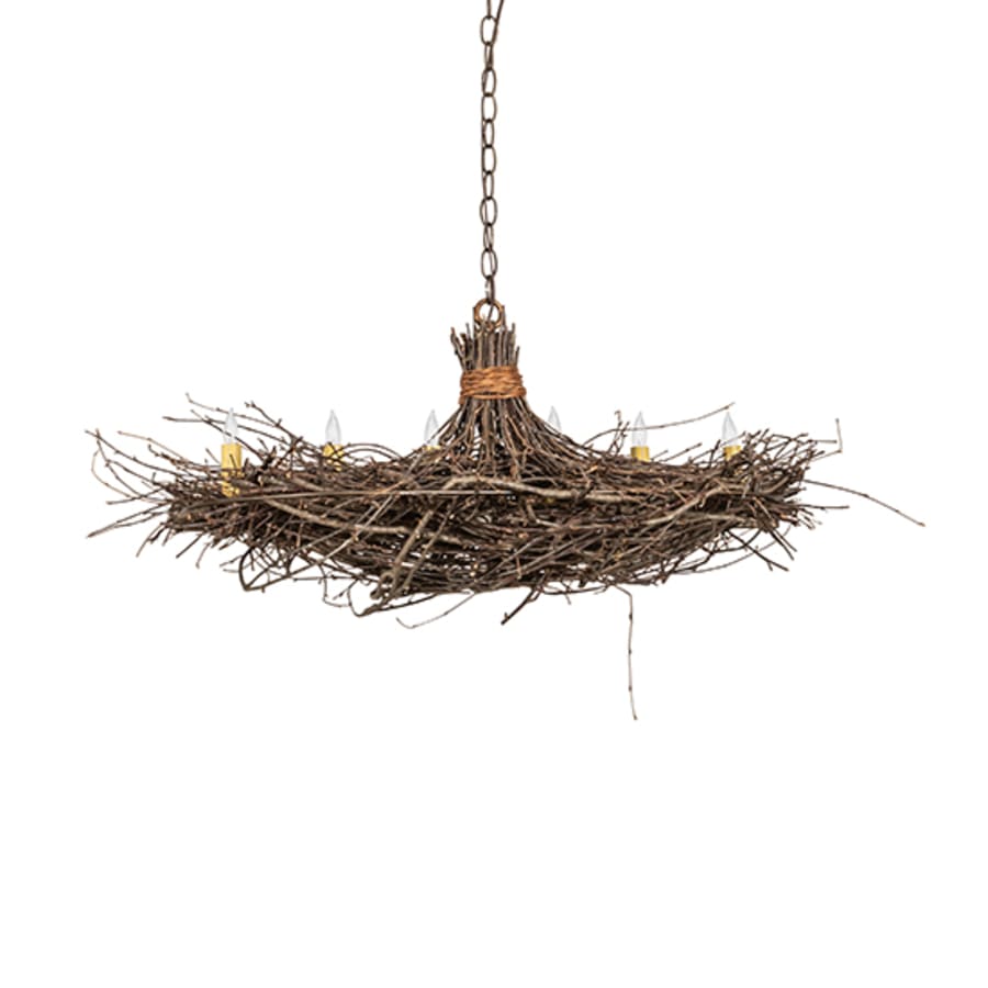 Meyda Tiffany Long Twigs 6 Light 18" Wide Taper Candle Pendant - Image 3