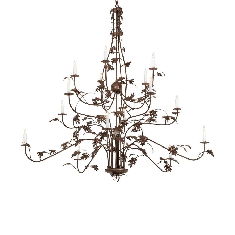 Meyda Tiffany Oak Leaf 15 Light 72″ Wide Taper Candle Style Chandelier