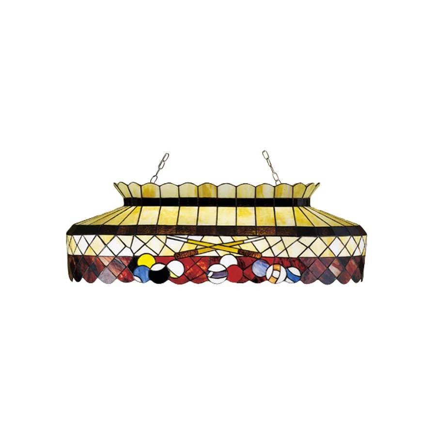 Meyda Tiffany Burgundy 6 Light 40" Wide Billiard Chandelier with Tiffany Glass Shade - Image 1