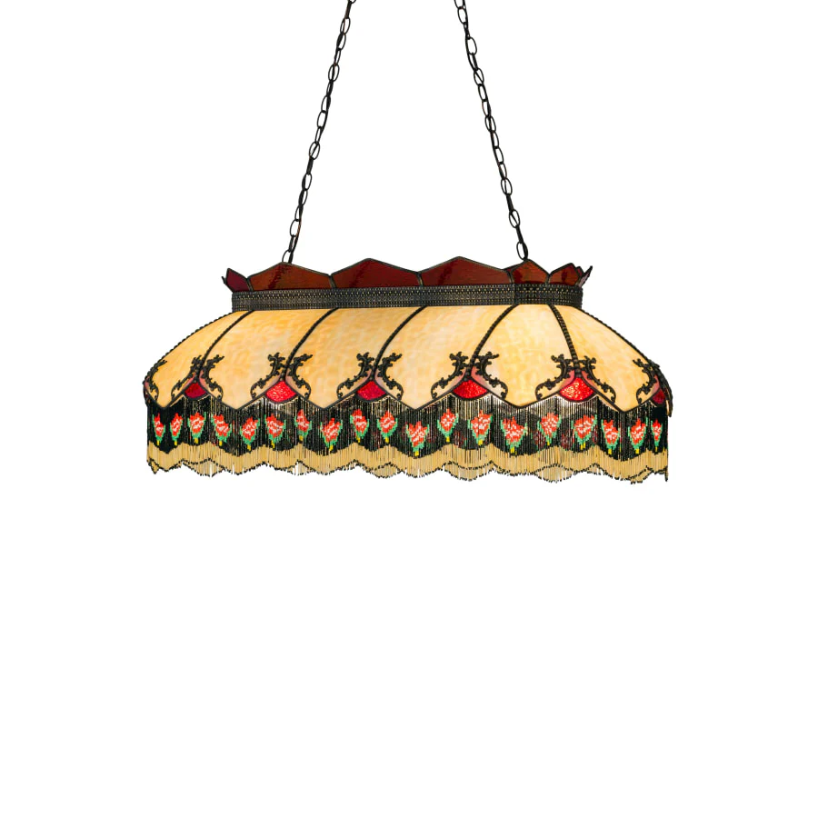 Meyda Tiffany Isabella 6 Light 44" Wide Billiard Chandelier with Multi-colored Glass Shade - Image 1