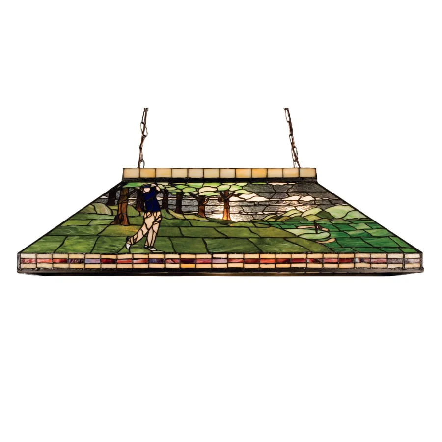 Meyda Tiffany Golf 3 Light 39" Wide Billiard Chandelier with Tiffany Glass Shade - Image 1