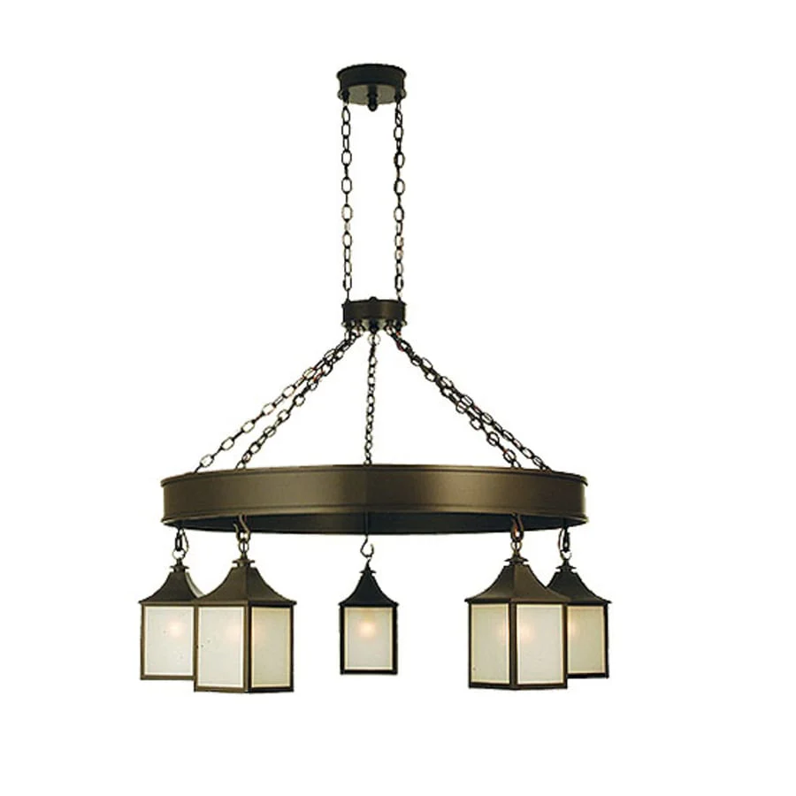Meyda Tiffany Bigfork 5 Light 48" Wide Chandelier with White Glass Shade - Image 1