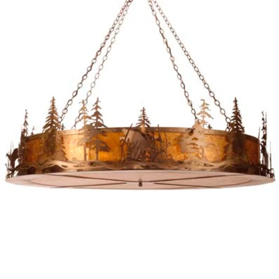 Meyda Tiffany Ducks in Flight 12 Light 67" Wide Pendant - Image 1
