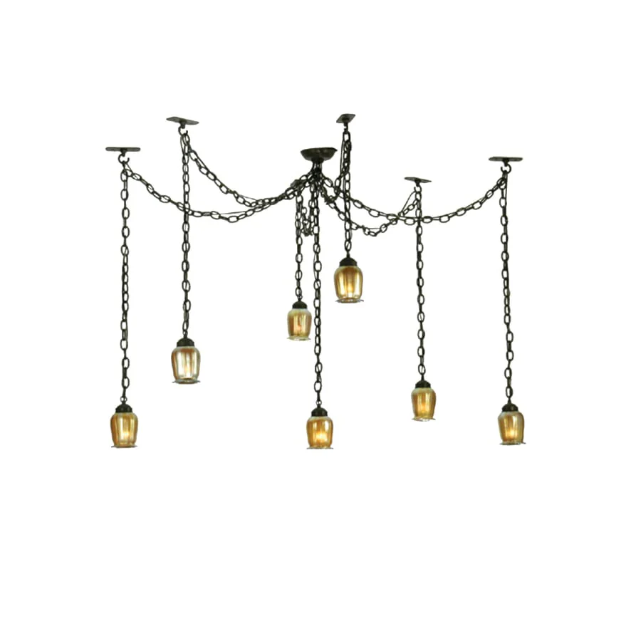 Meyda Tiffany 12"-126" W Castilian Favrile 7 Light Adjustable Pendant - Image 1