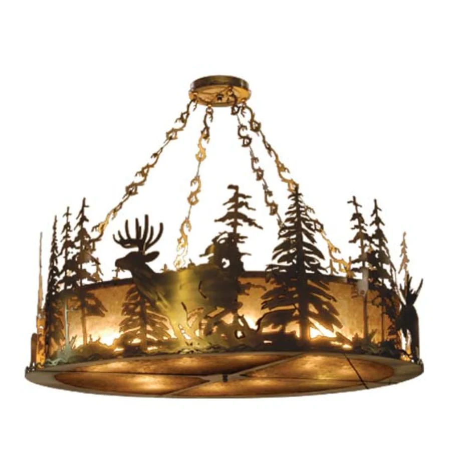 Meyda Tiffany Wildlife at Dusk 12 Light 78" Wide Pendant - Image 1