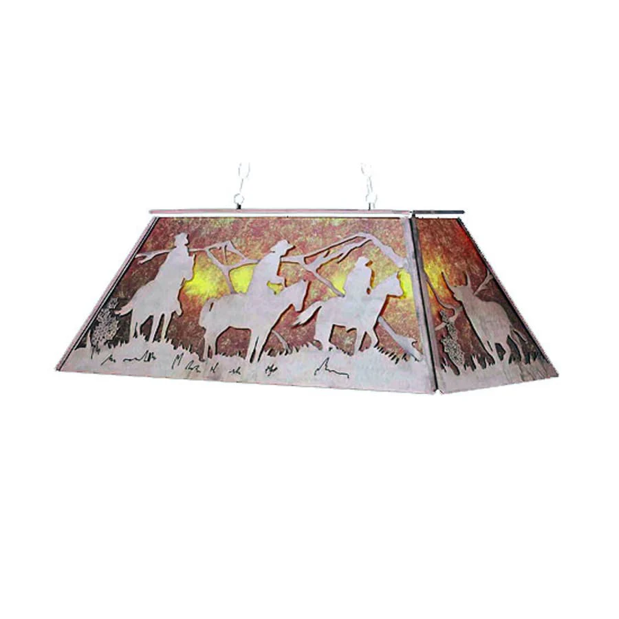 Meyda Tiffany Rustlers 17" Wide Linear Chandelier with Brown Glass Shade - Image 1