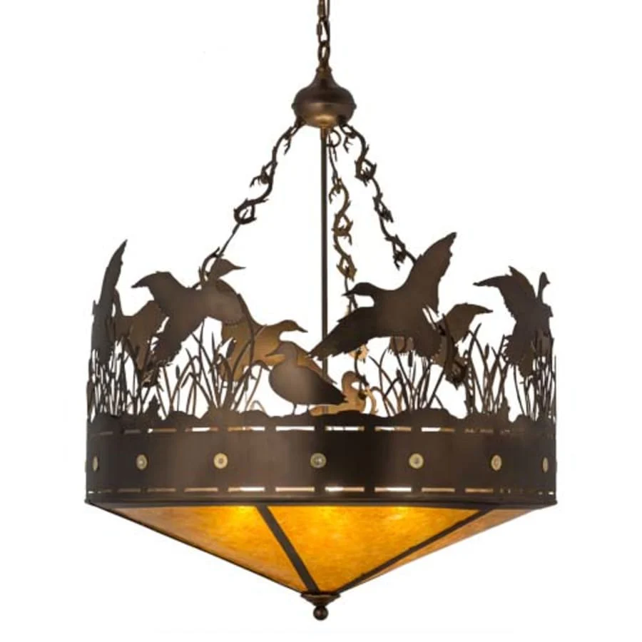 Meyda Tiffany Ducks in Flight 4 Light 30" Wide Pendant - Image 1