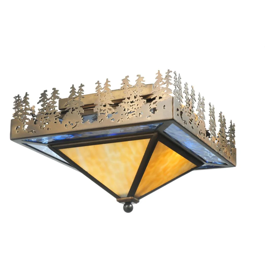Meyda Tiffany 22.5" W Pine Lake Flush Mount Ceiling Fixture - Image 1