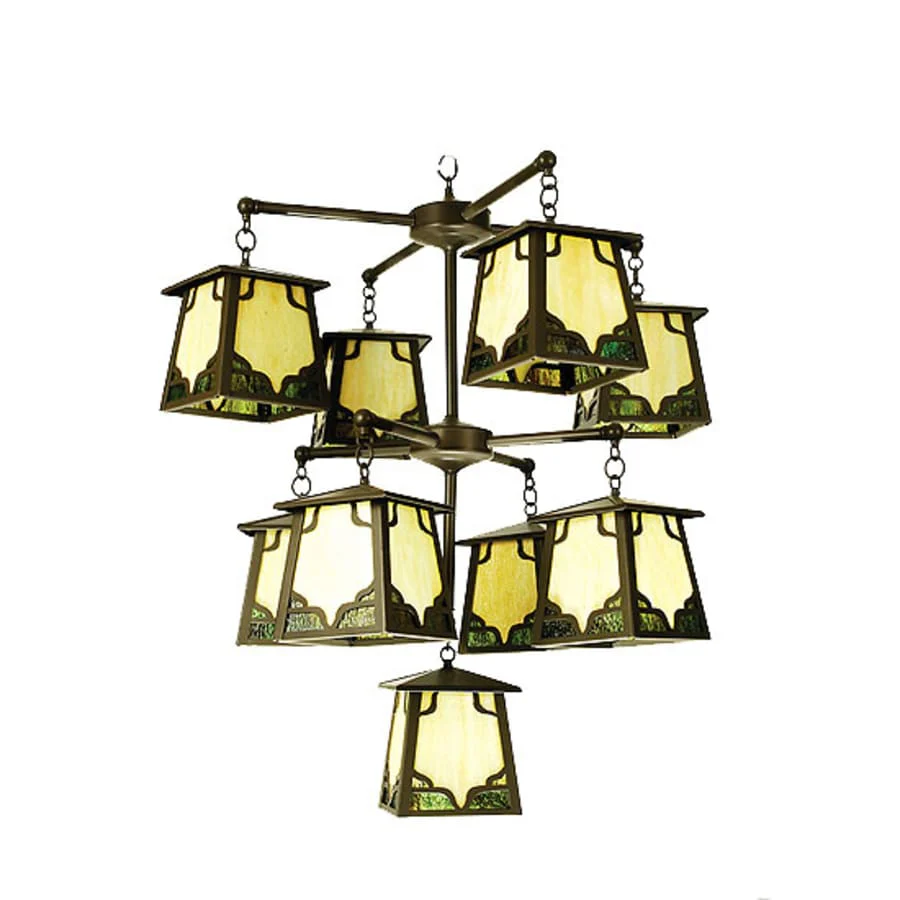 Meyda Tiffany Kirkpatrick 9 Light 36" Wide Chandelier with Green Acrylic Shade - Image 1