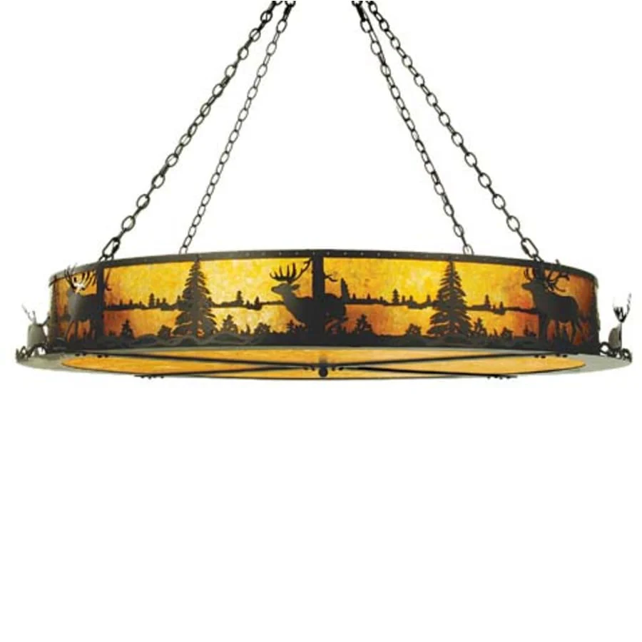 Meyda Tiffany Elk at Lake 12 Light 60" Wide Pendant - Image 1