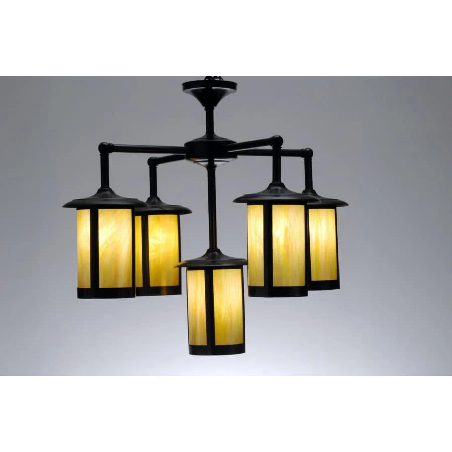 Meyda Tiffany Fulton Prime 5 Light 30-1/2" Wide Chandelier with Yellow Acrylic Shade - Image 1