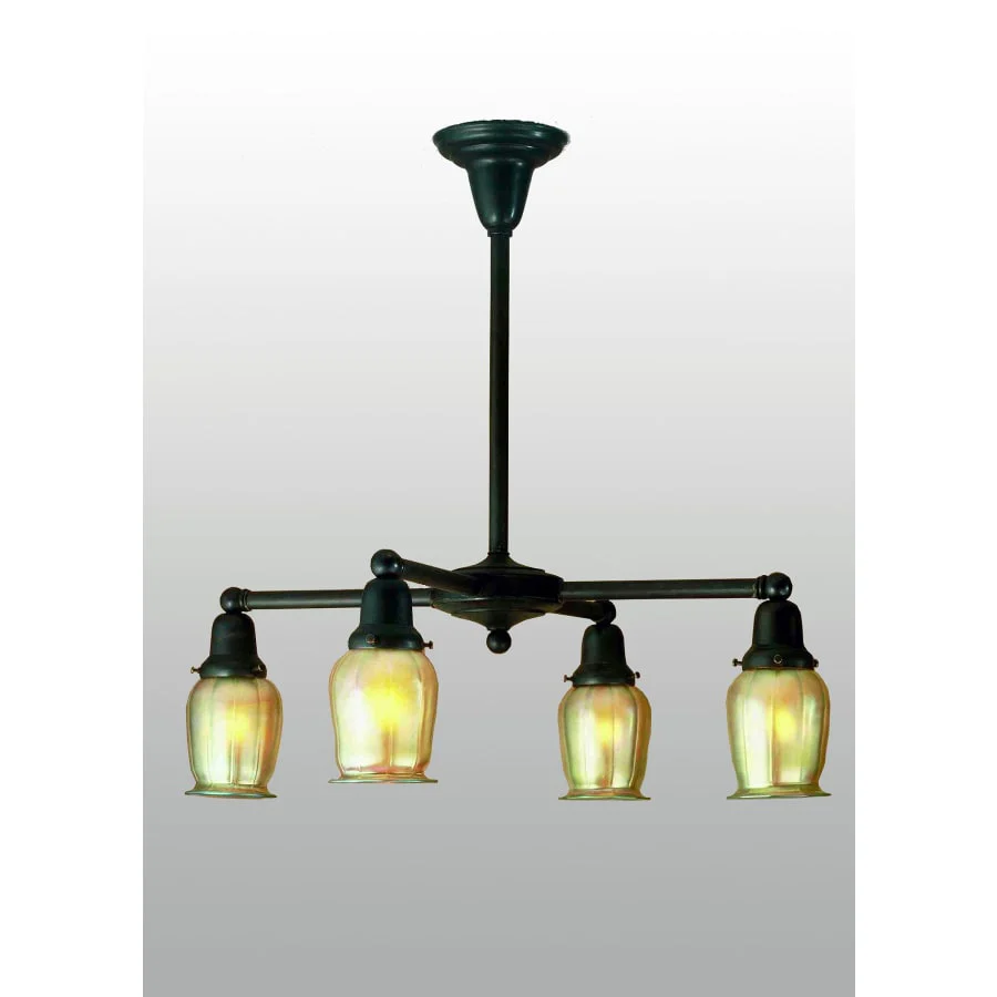 Meyda Tiffany Oyster Bay 4 Light 27" Wide Chandelier with Yellow Glass Shade - Image 1